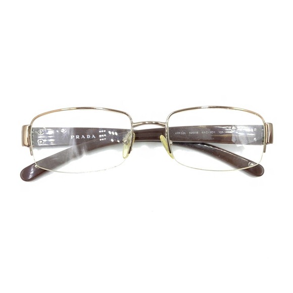 Prada VPR 52L 4AC-1O1 Brown Half Rim Eyeglasses Frames 52-18 135 Italy Designer - Picture 12 of 12